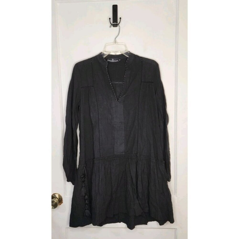TUCKERNUCK Pomander Place Black Ophelia Drop Waist Cover Up Dress Size XS Beaded